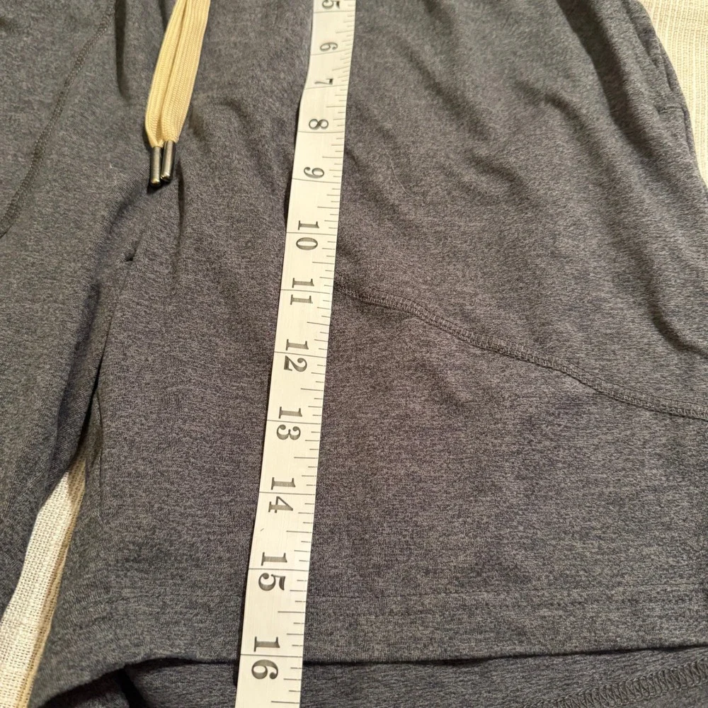 Right of Way Mens Charcoal Heather Athletic Performance Shorts‎ Small Drawstring